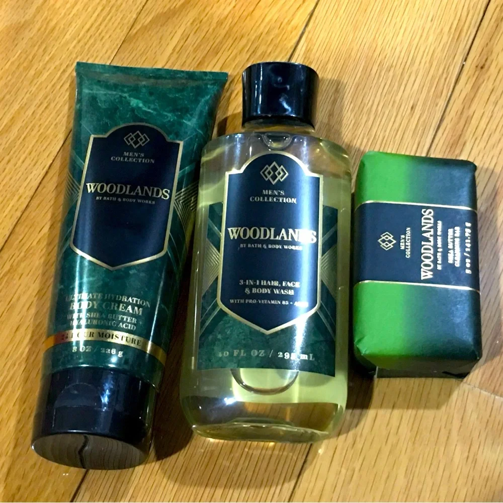 NWT Bath & Body Works Woodlands 3 Piece Set